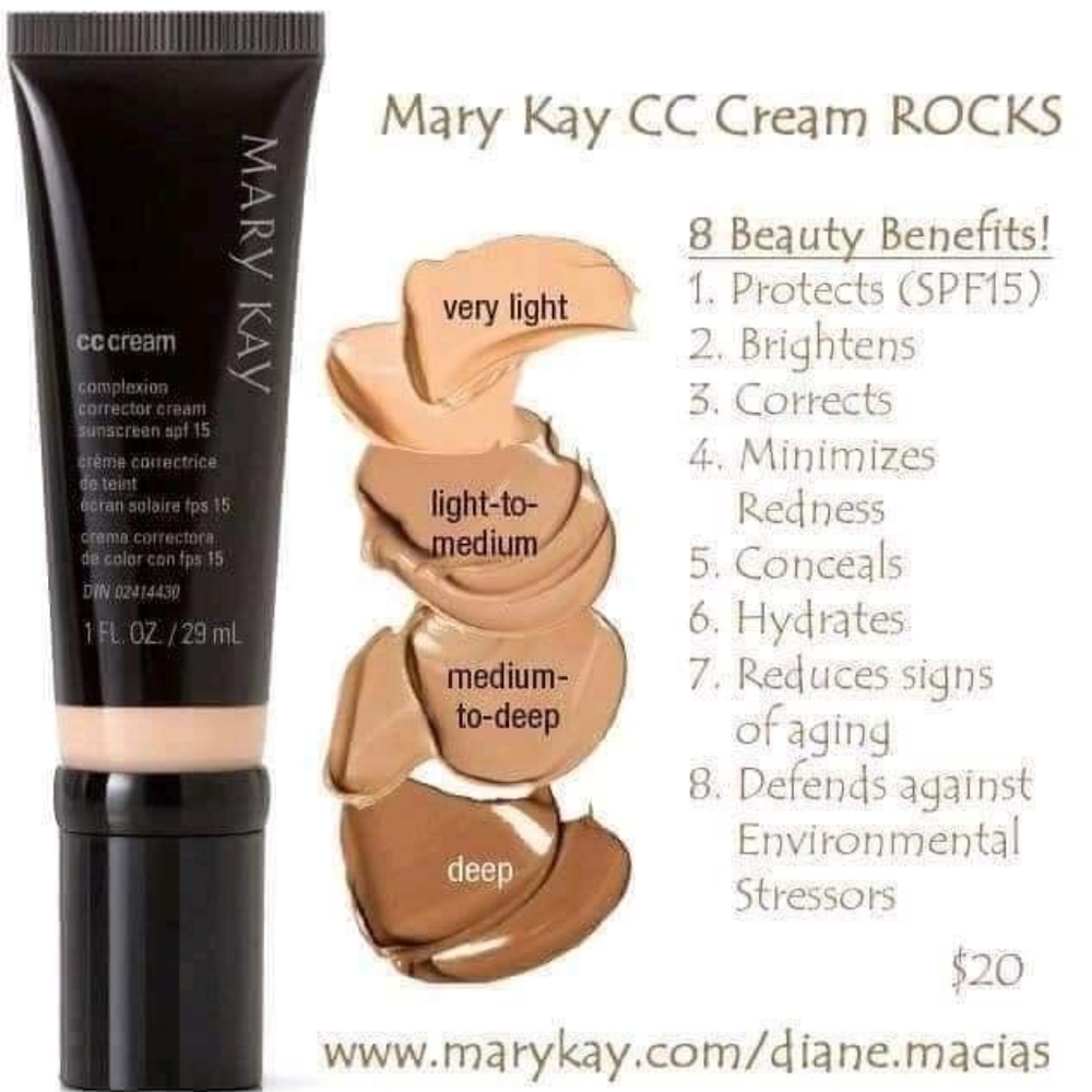 Mary kay CC Cream Light to medium.